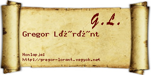 Gregor Lóránt névjegykártya