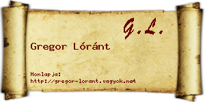 Gregor Lóránt névjegykártya